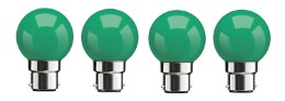 Syska B22 0.5-Watt LED Glass Bulb (Pack of 4, Green)